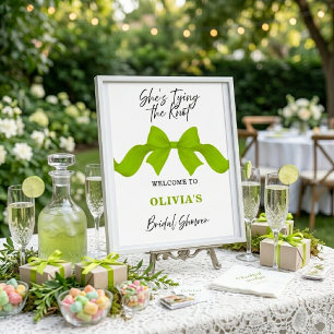 Lime Green Bow Bridal Shower Welcome sign