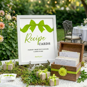 Lime Green Bow Recipe Cards Bridal Shower Sign