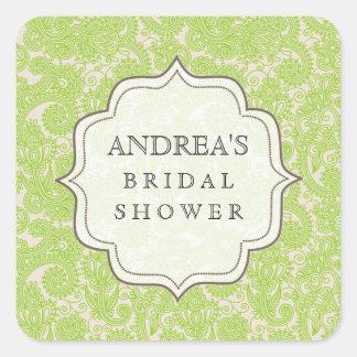 Lime Green Bridal Shower Dessert Table Tag Label