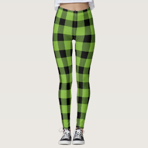Lime Green Buffalo Country Lumberjack Plaid Leggings