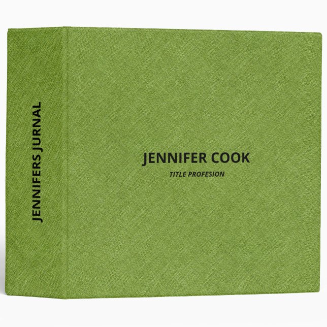 Lime Green Burlap Linen Texture Binder (Front/Spine)