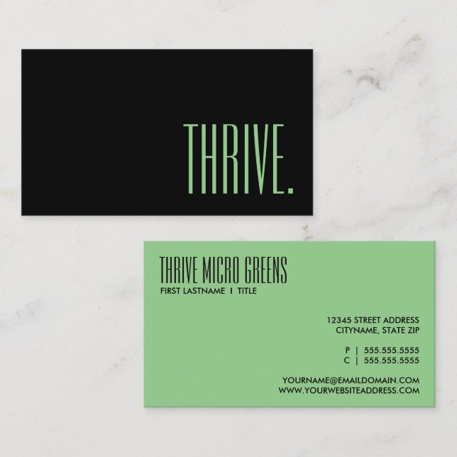 lime green business card (Front/Back)