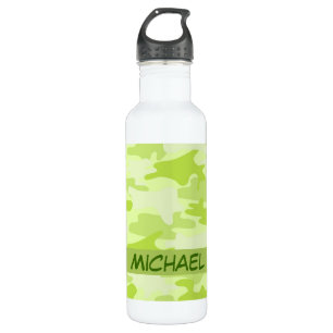 Lime Green Camo Camouflage Custom 710 Ml Water Bottle