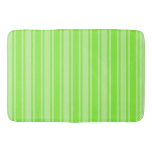 Lime green candy stripes bath mat