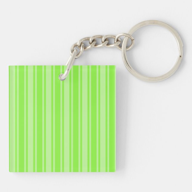 Lime green candy stripes keychain (Back)