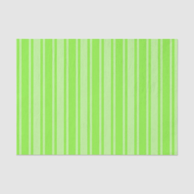 Lime green candy stripes tissue paper (Front)