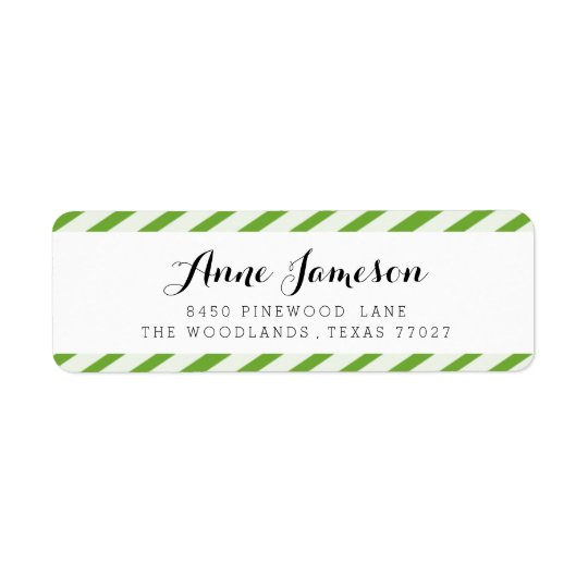 Lime Green Carnival Stripes Return Address Labels