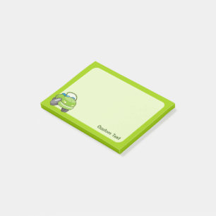 Lime Green Cartoon Car Post-it Notes