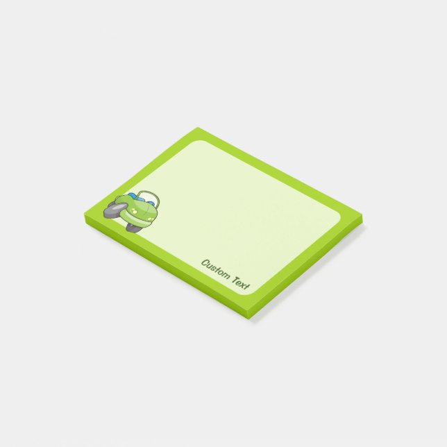 Lime Green Cartoon Car Post-it Notes (Angled)
