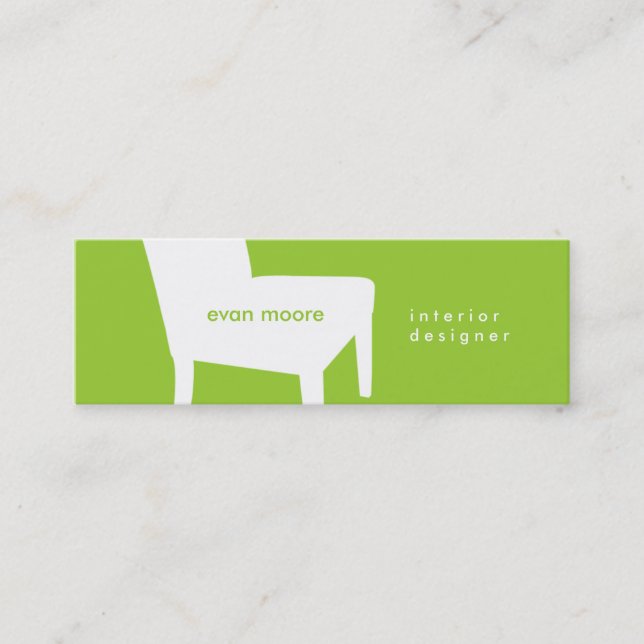 Lime Green Chair Skinny Business Card (Front)