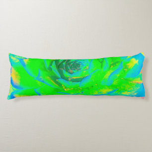 Lime Green Chartreuse Succulent Sedum Rosette Body Pillow