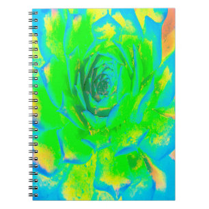 Lime Green Chartreuse Succulent Sedum Rosette Notebook