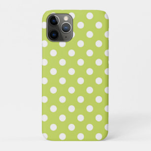 Lime Green Chartreuse & White Polka Dots Dot iPhone 11 Pro Case