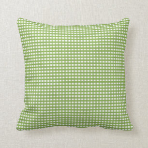 Lime Green chequered pattern Throw Pillow