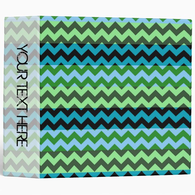 Lime Green Chevron Zigzag Stripe Pattern Binder (Front/Spine)