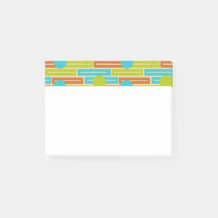 Lime Green, Cinnamon Brown, Turquoise Rectangles P Post-it Notes