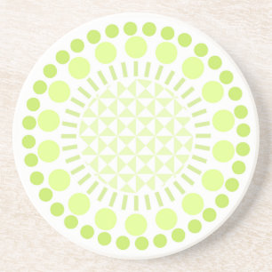 Lime Green Circles Sandstone Coaster