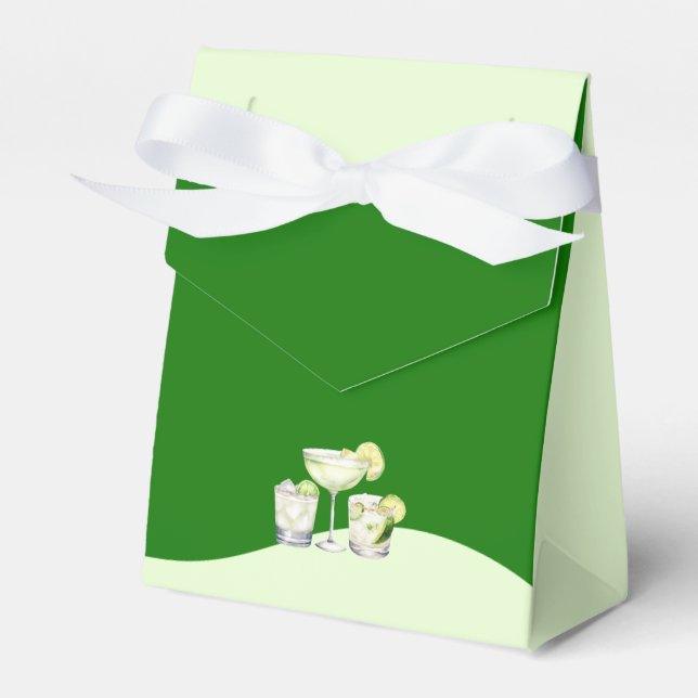 Lime Green Citrus Tequila & Tulum Bachelorette Favor Box (Front Side)