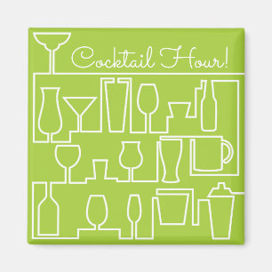 Lime green cocktail party magnet
