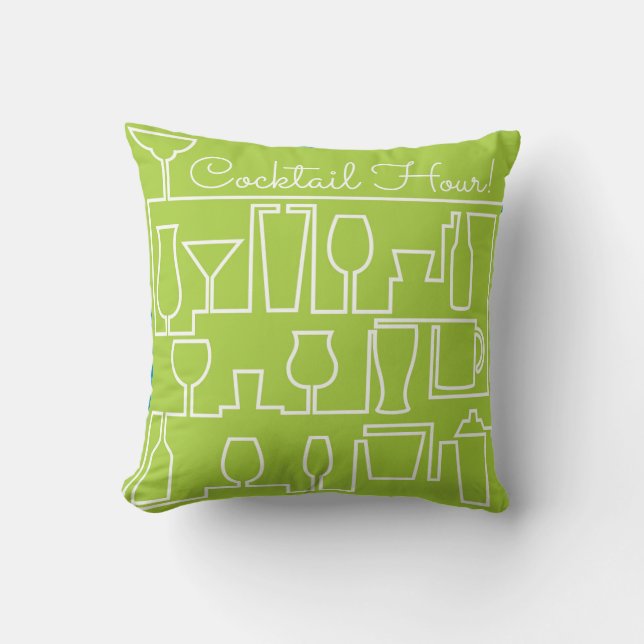 Lime green cocktail party throw pillow (Front)