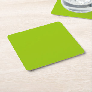 Lime Green Colour Customize This! Square Paper Coaster
