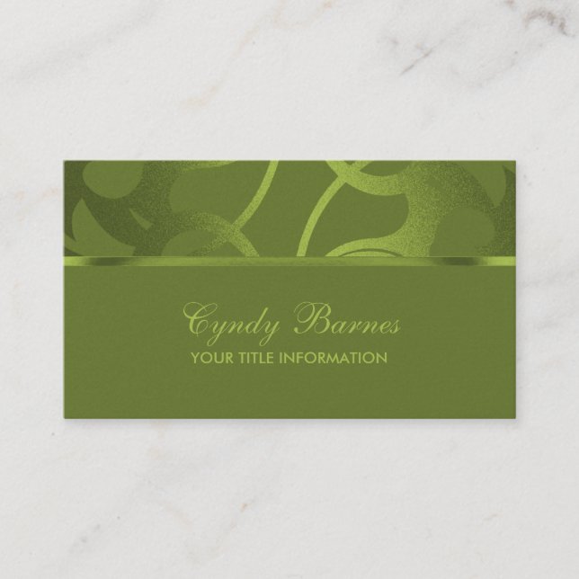 Lime Green Contemporary  Business Card (Front)