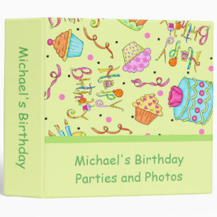 Lime Green Cupcakes Cakes Custom Birthday Album Binder