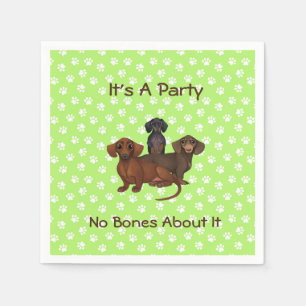 Lime Green Dachshund Paper Napkins