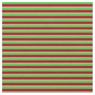 Lime Green, Dark Red & Dark Salmon Colored Lines Fabric