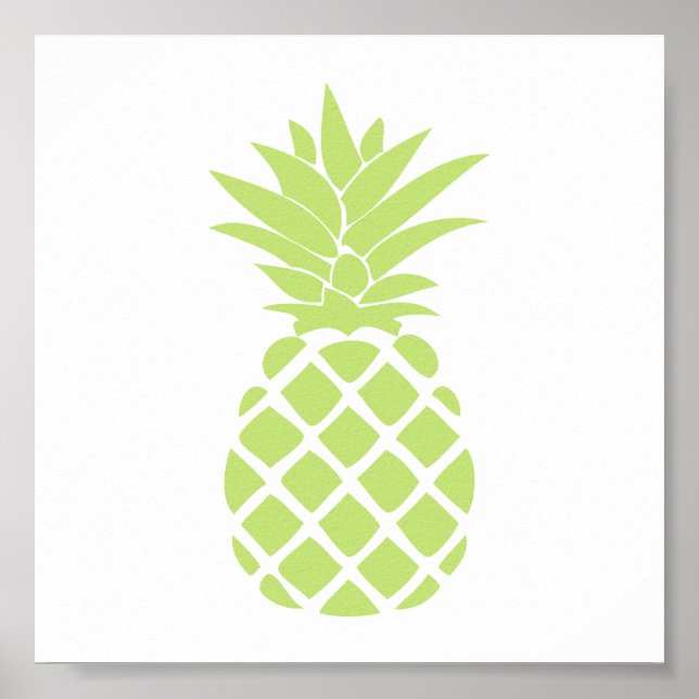 Lime Green Decorative Pineapple Shape Poster (Front)