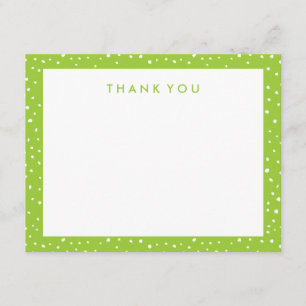 Lime Green Dotted Thank You Note Cards