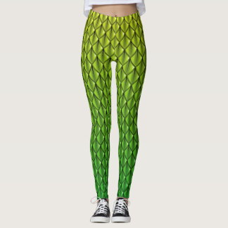 Lime Green Dragon Scale (Fade) Fantasy Leggings