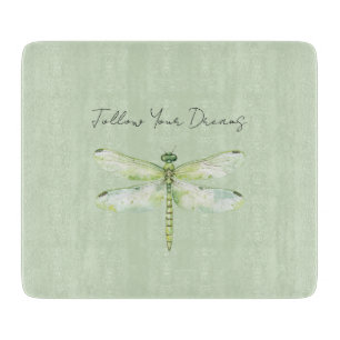 Lime Green Dragonfly Cutting Board