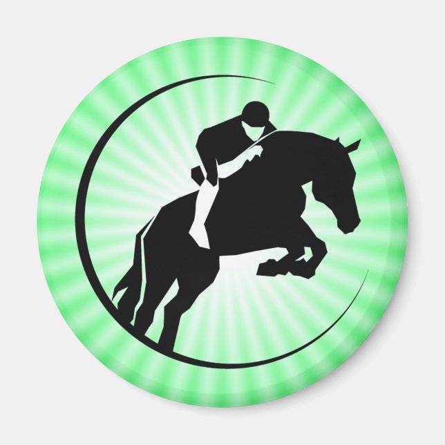 Lime Green Equestrian Magnet (Front)