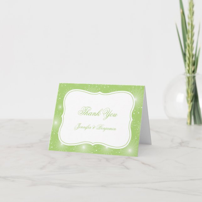 Lime Green et White Starburts Merci (Devant)