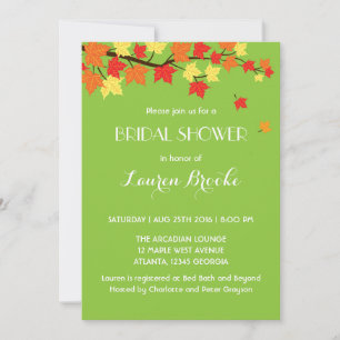 Lime Green Falling Maple Feuilles Invitation d'aut