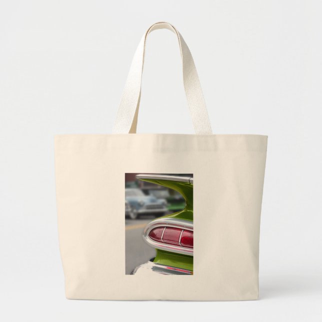 Lime Green Fin Large Tote Bag (Front)
