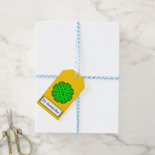 Lime Green Flower Ribbon by Kenneth Yoncich Gift Tags