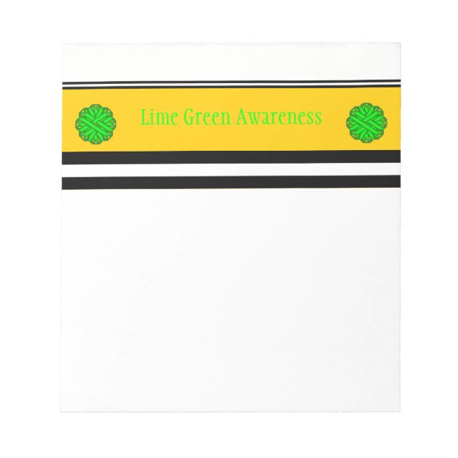 Lime Green Flower Ribbon by Kenneth Yoncich Notepad (Front)