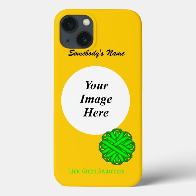 Lime Green Flower Ribbon Tmpl by Kenneth Yoncich Case-Mate iPhone Case (Back)