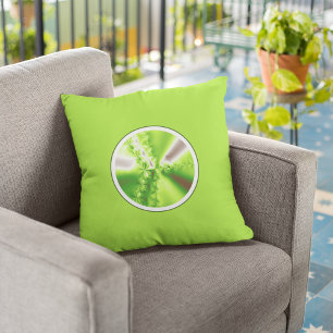 Lime Green Fractal Art Throw Pillow