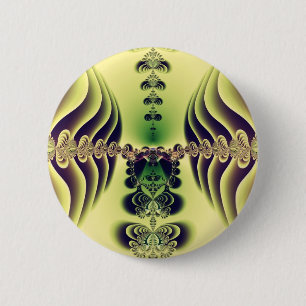 Lime Green Fractal Symmetry Abstract Art 2 Inch Round Button
