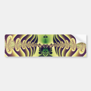 Lime Green Fractal Symmetry Abstract Art Bumper Sticker