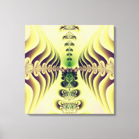 Lime Green Fractal Symmetry Abstract Art