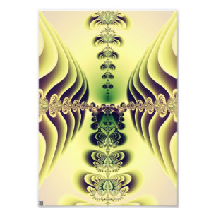 Lime Green Fractal Symmetry Abstract Art Photo Print