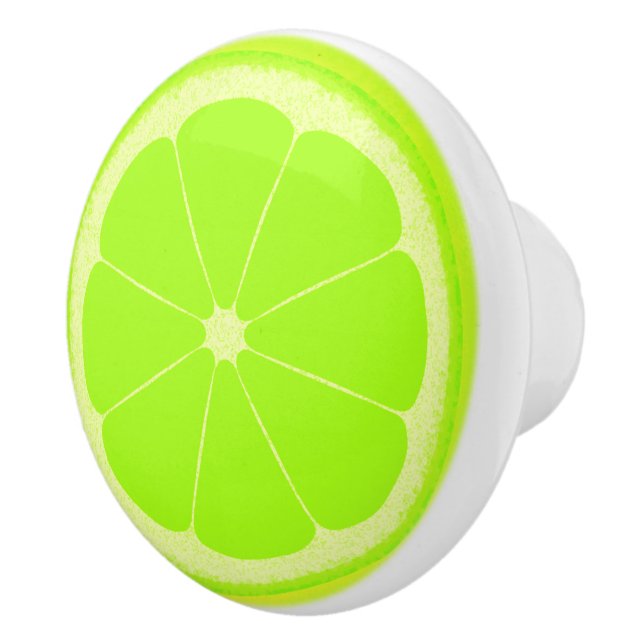 Lime green fruit slice knob handle (Right)