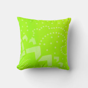 Lime Green geomentric dot stripe graphic pattern Throw Pillow