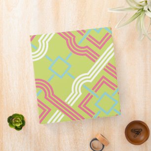 Lime Green Geometric Binder