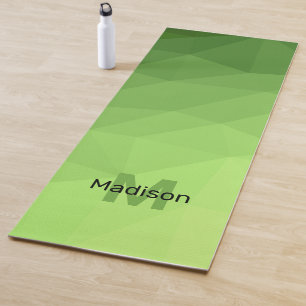 Lime green geometric mesh ombre pattern Monogram Yoga Mat