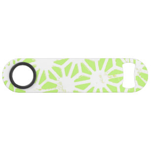 Lime green geometric pattern bar key